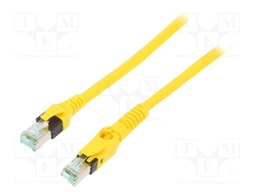 Patch cord; S/FTP; 6a; stranded; Cu; PUR; yellow; 3m; halogen free