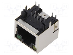 Socket; RJ45; PIN: 8; shielded,with LED; Layout: 8p8c; THT
