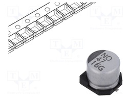 Capacitor: electrolytic; SMD; 47uF; ±20%; -55÷105°C; Series: GSC