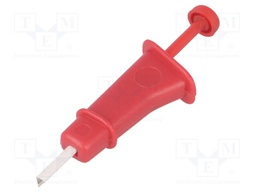 Clip-on probe; hook type; red; Connection: soldering