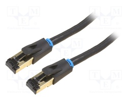Patch cord; S/FTP; Cat 8; OFC; PVC; black; 20m; Plating: gold-plated