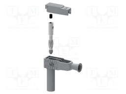 Connector: 4mm banana; plug; 20A; grey; insulated; nickel plated