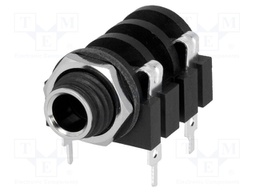 Socket; Jack 6,35mm; female; mono; with double switch; angled 90°