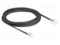 Cable: telephone; RJ11 plug,RJ45 plug; 3m; black; Insulation: PVC