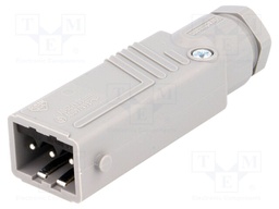 Connector: rectangular; ST; plug; male; PIN: 3; tinned; IP54; 16A