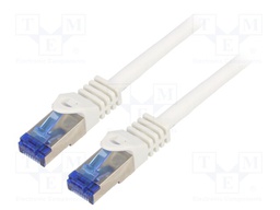 Patch cord; S/FTP; 6a; stranded; Cu; LSZH; white; 20m; 26AWG