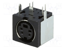 Socket; DIN mini; female; PIN: 4; shielded; THT; on PCBs; angled 90°
