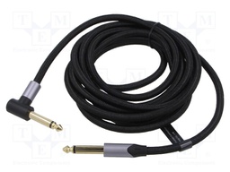 Cable; Jack 6,35mm plug,both sides; 3m; Plating: gold-plated