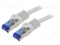 Patch cord; S/FTP; 6a; stranded; Cu; LSZH; grey; 3m; 26AWG; -20÷75°C