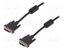 Cable; DVI-D (18+1) plug,both sides; 5m; black; 30AWG; Core: Cu