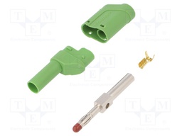 Plug; 4mm banana; 32A; 1kVDC; green; Max.wire diam: 2.5mm