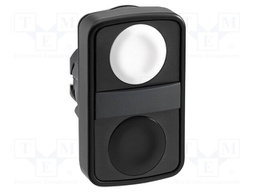 Switch: double; Stabl.pos: 1; 22mm; white/black; Illumin: none; IP66