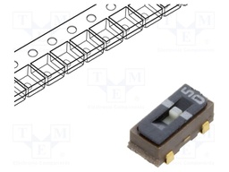 Switch: slide; Pos: 2; SPDT; 0.1A/6VDC; ON-ON; SMT; Leads: J-Bend
