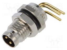 Connector: M8; socket; male; angled; PIN: 3; 48V; 4A; IP67