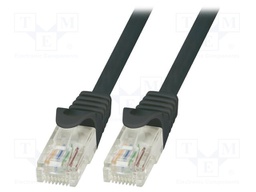 Patch cord; U/UTP; 6; stranded; CCA; PVC; black; 1.5m; 24AWG