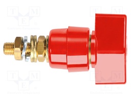 Laboratory clamp; red; 1kVDC; 63A; Contacts: brass; 58mm; Thread: M6