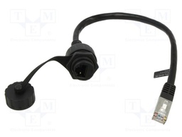 Extender Ethernet; F/UTP; RJ50 socket,RJ50 plug; 0.2m; black
