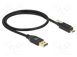 Cable; USB A plug,USB C plug; 0.5m; black; 24AWG,30AWG; 10Gbps