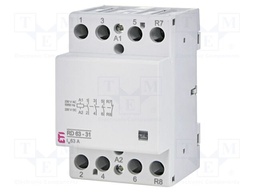 Contactor: 4-pole installation; 63A; 230VAC,230VDC; NC + NO x3