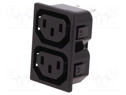 Connector: AC supply; splitter; 10A; 250VAC; IEC 60320; C13 (F)