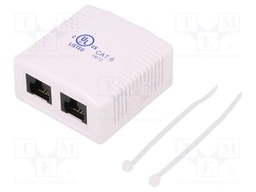 Socket; RJ45; Cat: 6; double,unshielded; Layout: 8p8c; Colour: white