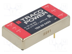 Converter: DC/DC; 20W; Uin: 18÷36V; Uout: 15VDC; Uout2: -15VDC; 2"x1"