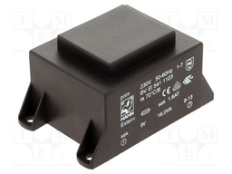 Transformer: encapsulated; 16VA; 230VAC; 9V; 1778mA; Mounting: PCB
