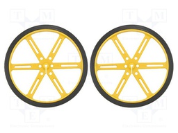 Wheel; yellow; Shaft: D spring; Pcs: 2; push-in; Ø: 90mm; W: 10mm