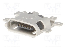 Socket; USB B micro; on PCBs; SMT; PIN: 5; horizontal; USB 2.0