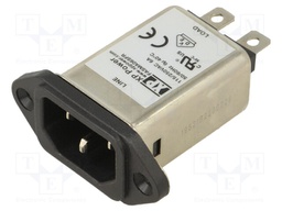 Filtered IEC Power Entry Module, Medical, IEC C14, Medical, 6 A, 115 VAC