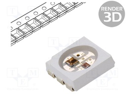 Programmable LED; SMD; 2121; RGB; 2.2x2.2x1.05mm; 3.7÷5.5V; 10kHz