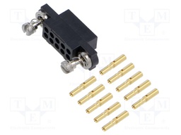 5+5 Pos. Female DIL 24-28AWG Cable Conn. Kit, 101Lok