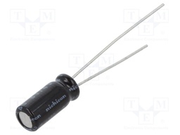 Capacitor: electrolytic; THT; 2.2uF; 100VDC; Ø5x11mm; Pitch: 2mm