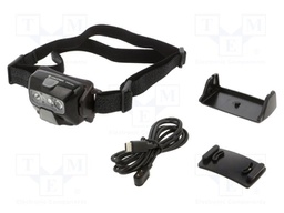 Torch: LED headtorch; 60h; 20lm,250lm,500lm,800lm; black; IP68