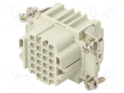 Heavy Duty Connector, CDD Series, CDD Class Series, Insert, 24 Contacts, Receptacle