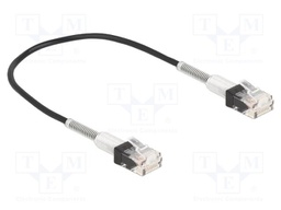 Patch cord; U/UTP; Cat: 6a; RJ45 plug,both sides; 0.3m; LSZH; black