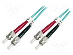 Fiber patch cord; OM3; ST/PC,both sides; 10m; LSZH; turquoise