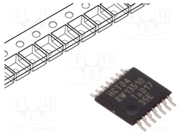 IC: digital; HEX,inverter; Channels: 6; IN: 1; SMD; TSSOP14