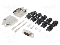 D-Sub; PIN: 9; plug; female; shielded; soldering; for cable; black