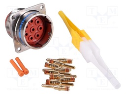 Connector: circular; female; PIN: 8; straight; crimped; gold-plated