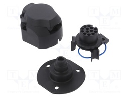 Connector: automotive; socket; PIN: 13; nickel plated; 12VDC; brass