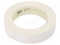 Tape: marking; white; L: 33m; W: 25mm; Thk: 0.13mm; 2.5N/cm; 130%