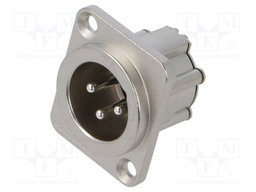 Connector: XLR; socket; male; Plating: silver plated; soldering