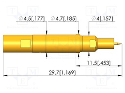 Test needle; plug-in