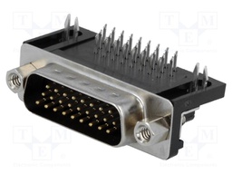 D-Sub HD; PIN: 26; socket; male; Locking: screws; angled 90°; THT
