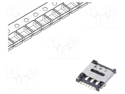 Connector: for cards; Nano SIM; SMT; gold flash; PIN: 6; 1.43mm