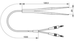 Test tweezers; 60VDC; 30VAC; Len: 1.2m; Plating: gold-plated