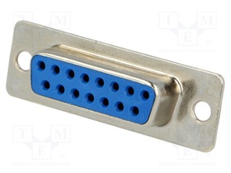 D-Sub; PIN: 15; plug; female; soldering; for cable; gold flash