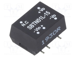 Converter: DC/DC; 1W; Uin: 4.5÷5.5V; 15VDC; Iout: 6.7÷67mA; SMD; 1.1g