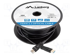 Cable; HDMI plug,both sides; PVC; Len: 10m; black; HDMI 2.1